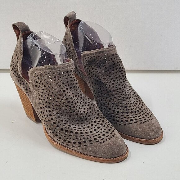 Jeffrey Campbell Shoes - Jeffrey Campbell  Rosalee Bootie Suede Women's Size 9 Lasercut Pattern Boho Fall